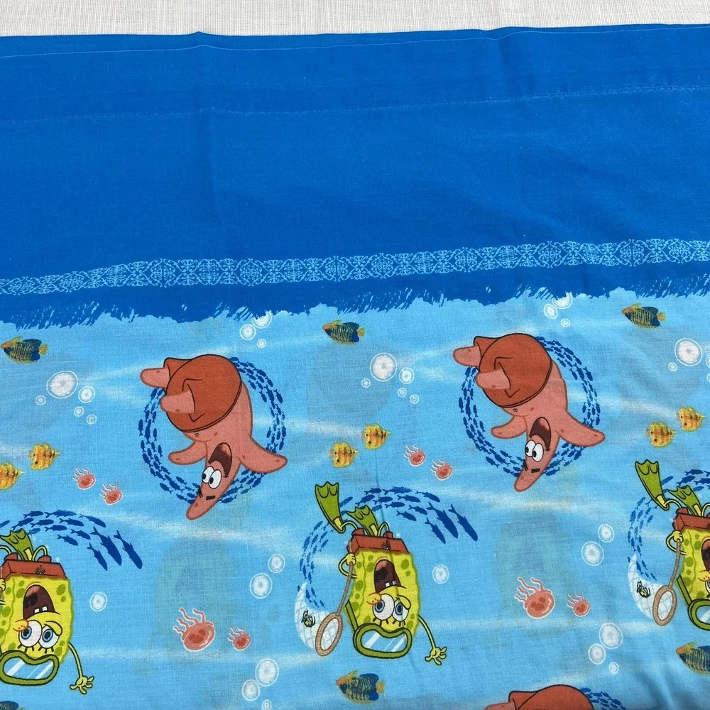SpongeBob SquarePants Twin Size Flat Sheet Patrick Plankton Jellyfish Net 2010